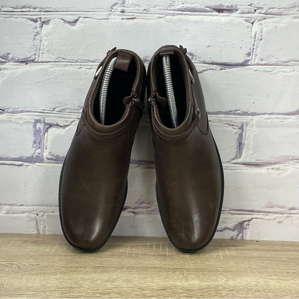 Clarks Lea Kittredge Brown Leather Buckle Ankle Boots - Picture 5 of 8